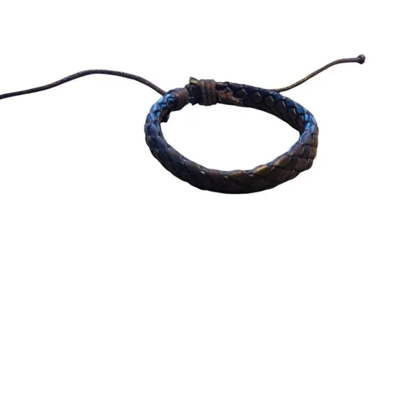 Boho Two Tone Braided Leather Bracelet