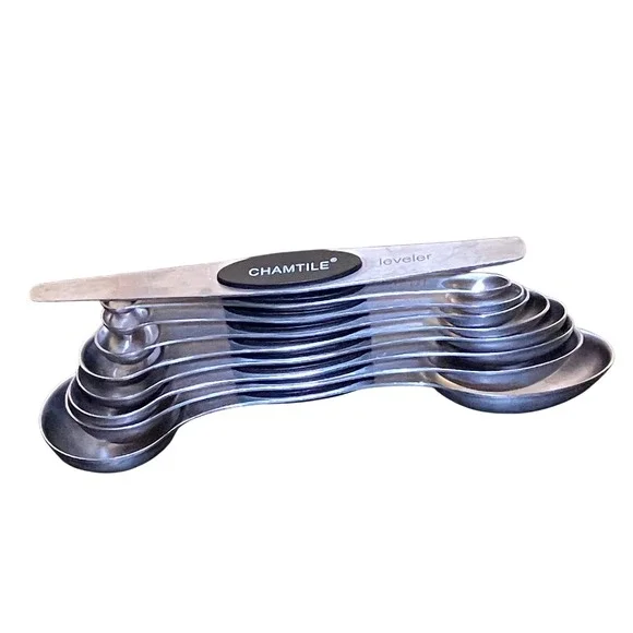 Chamtile Measuring Spoons Set 9pc Silver Excellent Magnetic Stainless Steel