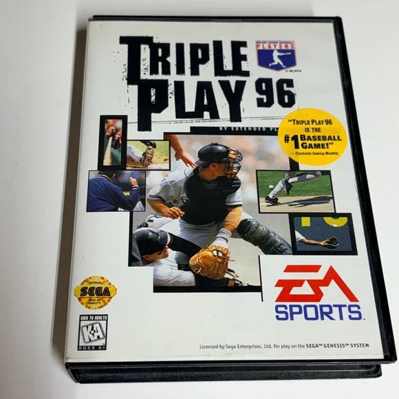 EA Sports Triple Play 96 Sega Genesis Game with Original‎ Case 16-Bit Baseball