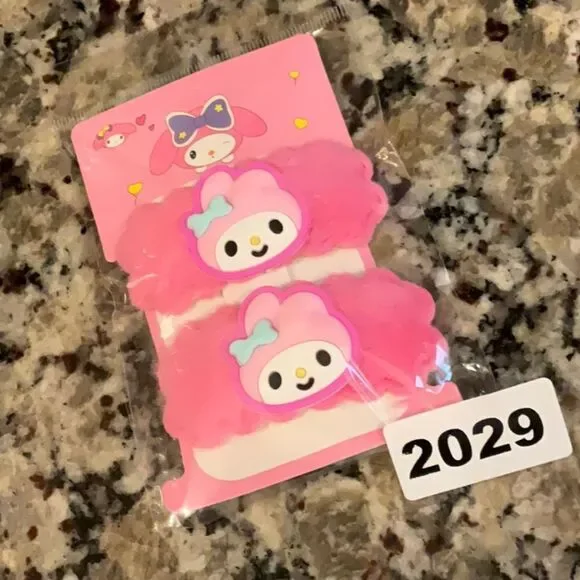 2029 Sanrio Set of 2 Fuzzy Hair Clips