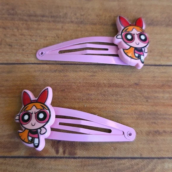 The Powerpuff Girls Pink Character Barrette Set