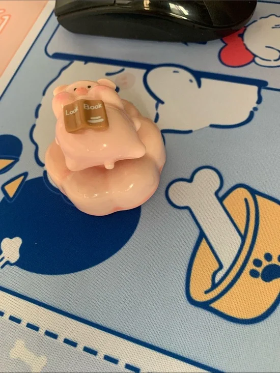 Pink Small Pets Ceramic Hamster Figurine with Book