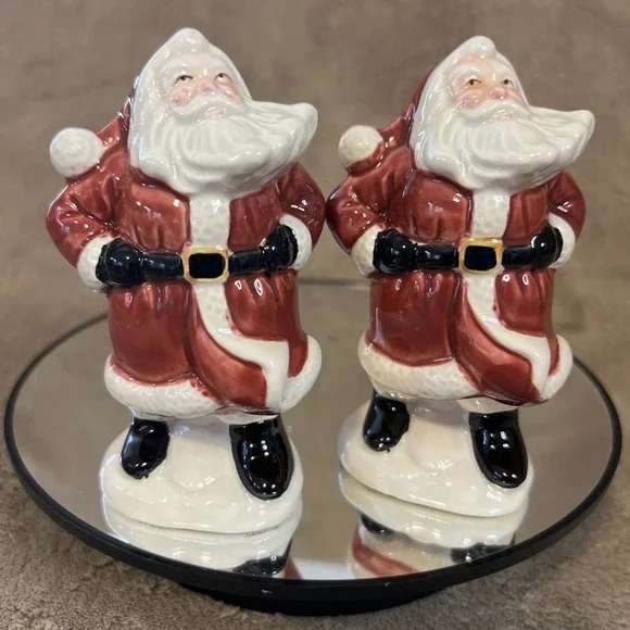 Christmas Omnibus Fitz And Floyd Santa Salt‎ And Pepper Shakers  Holiday 1990's