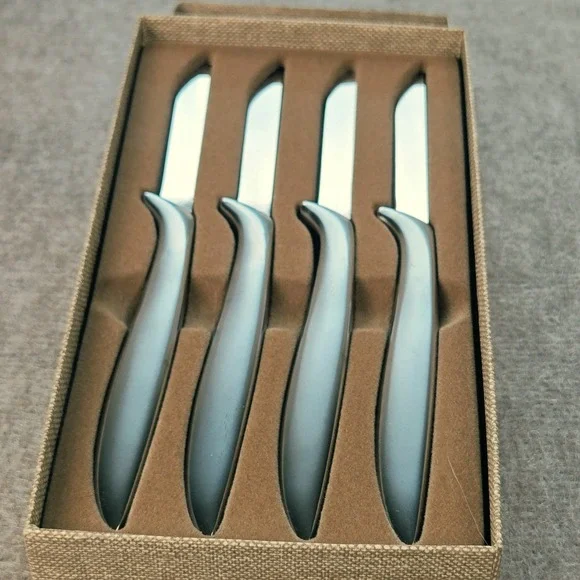 Gerber Miming Steak Knife Set of 4 Vintage MCM Chrome Silver Legendary Blades