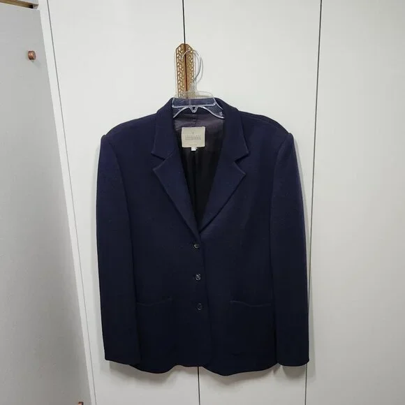 Trussardi Women's Blazer/Jacket Navy Blue Made in Italy