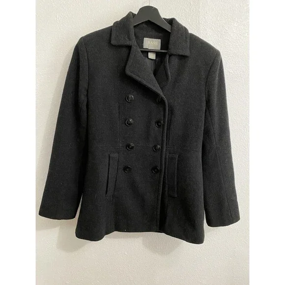 G.H. Bass Co Women’s Gray Wool Medium Length Peacoat S