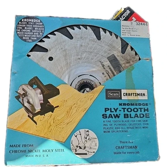 Vintage‎ Craftsman 9-32444 Kromedge Ply-Tooth Radial Arm  Saw Blade 7.25