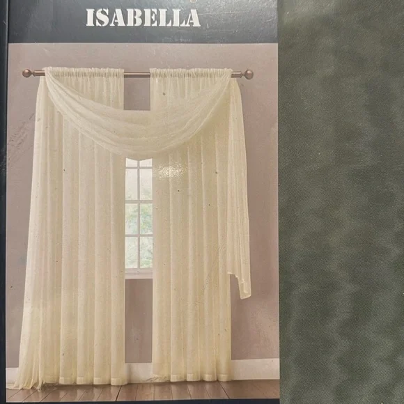 Isabella Charcoal sheer two panels window