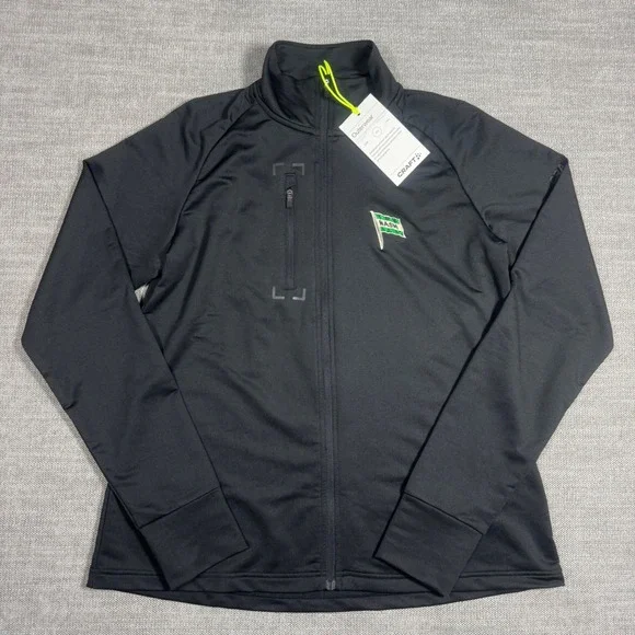 NWT Craft ADV Explore Light Midlayer Jacket Women Large NASM‎ Flag Logo Black