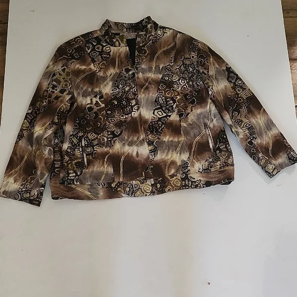 Life Style  Brown and Tan Patterned Jacket