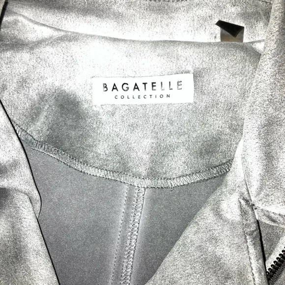 Gray Burned Leather Moto Jacket