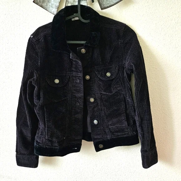 J.jill Black Corduroy Women's Barn Casual Jacket Size XXS.