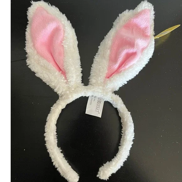 World Market Bunny Headband Kids O/S White Brand New Easter Plush Ears