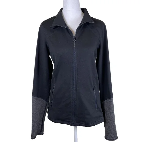 Core 10 Women's Full Zip Hoodie Size L Black Motion Tech Fitted Fleece Lined‎