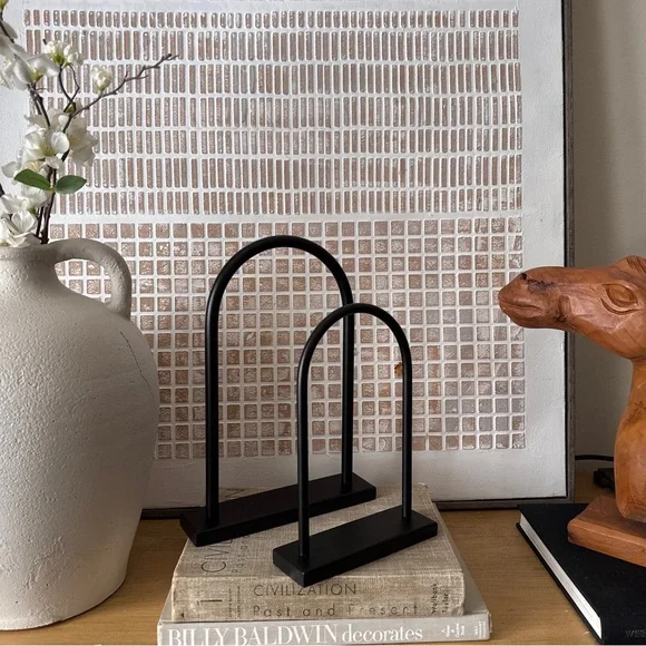 Elegant Medium & Small Metal Arch Tabletop Sculpture | Crate and Barrel