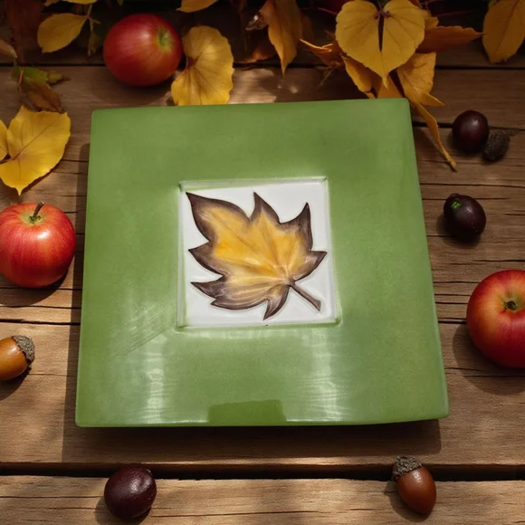 Crate & Barrell Maple Leaf Trivet Stefani Italy Fall Autumn