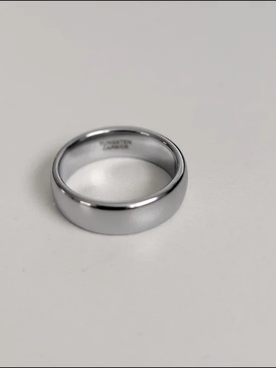 Tungsten Carbide Classic Polished Silver Band Ring