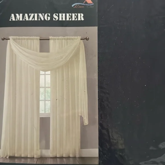 Amazing sheer Navy scarf window