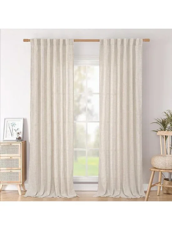 Linen Semi-Sheer Curtains 96
