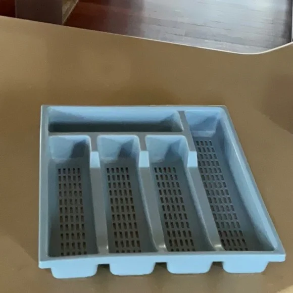 Cutlery tray — plastic, light blue