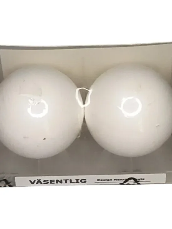 IKEA Vasentlig, Globe Set of 2 End Caps, White, Curtain Rod Ball, Round, Finial
