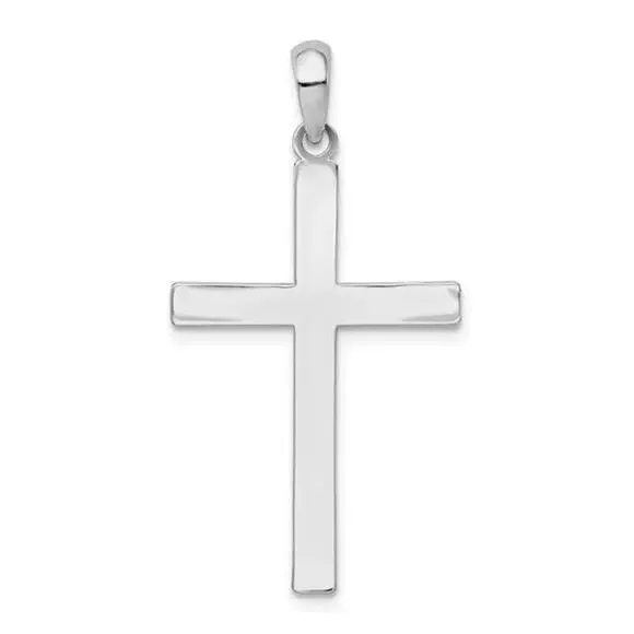 De-Ani Sterling Silver Rhodium-Plated Polished Latin Cross Pendant