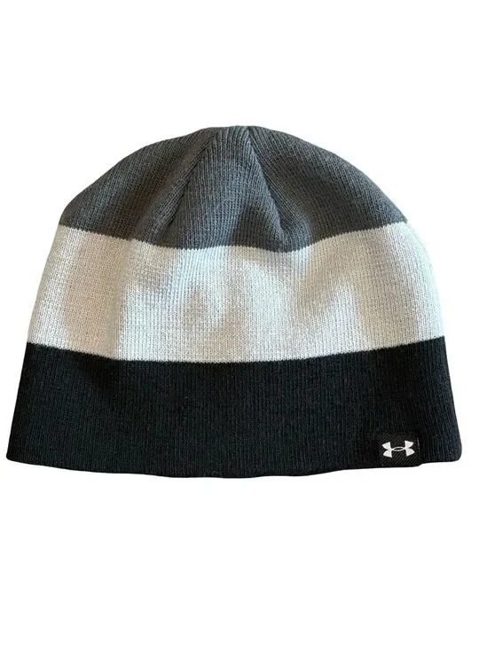 Kids Youth Under Armour Gray and Black Beanie