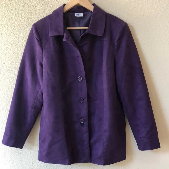 Vintage Purple Faux Suede Jacket Size L