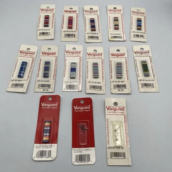 Mixed Lot US Vanguard Military Ribbon Bars Pins & Accessories Awards Collection