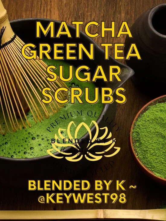 Matcha Green Tea Sugar Scrubs by Blended by K ~ 8 oz