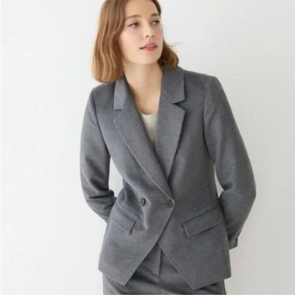 J. Crew Women's Devon Blazer in Drapery Flannel Gray