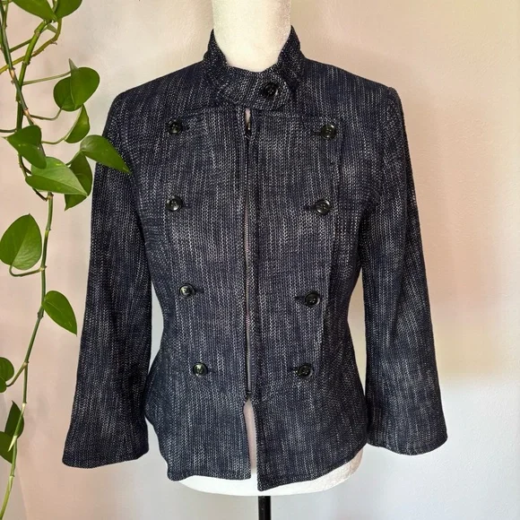 Banana Republic Blue Military Style Jacket/Blazer Size 4