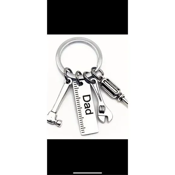 Dad Keychain Tool Charm Hammer Wrench Screwdriver Gift Father Gift