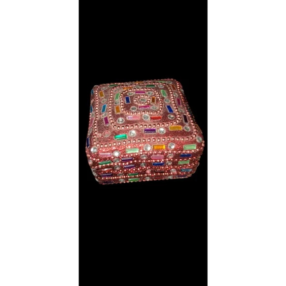 Trinket Box Bejeweled Wedding Bridal Ring Keepsake Jewelry Pill Memory Prayer