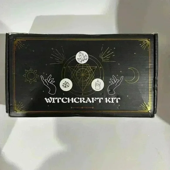 Witchcraft Kit Supplies Set Black Gold Open Box! Halloween Wicca