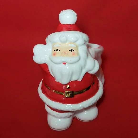 Vintage Christmas Santa Claus Figurine Statue Planter