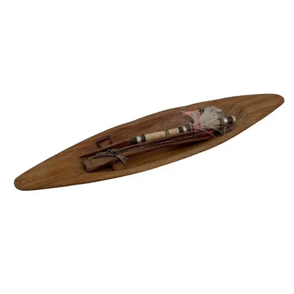 Amazon River Jungle Tribe Hand Carved Dugout Canoe polished wood 10