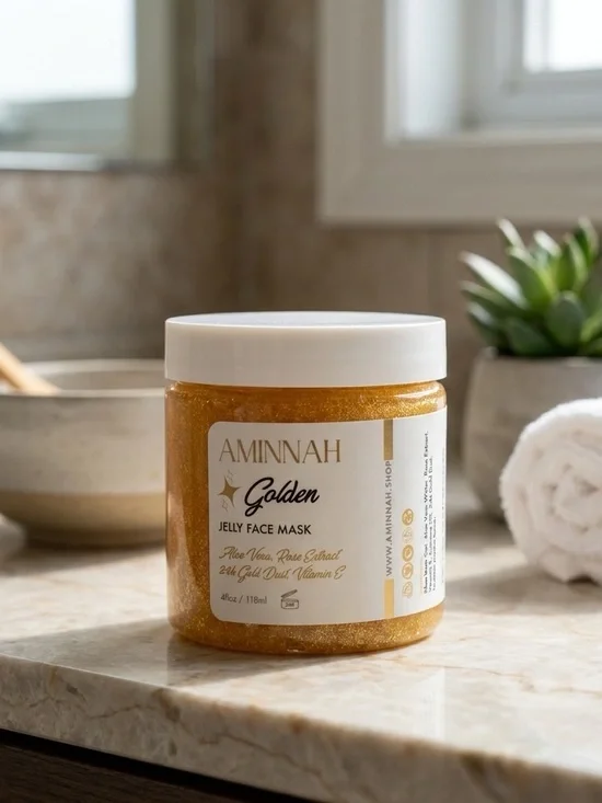 Aminnah- Golden Jelly Face Mask – Radiant Gold Glow 4oz