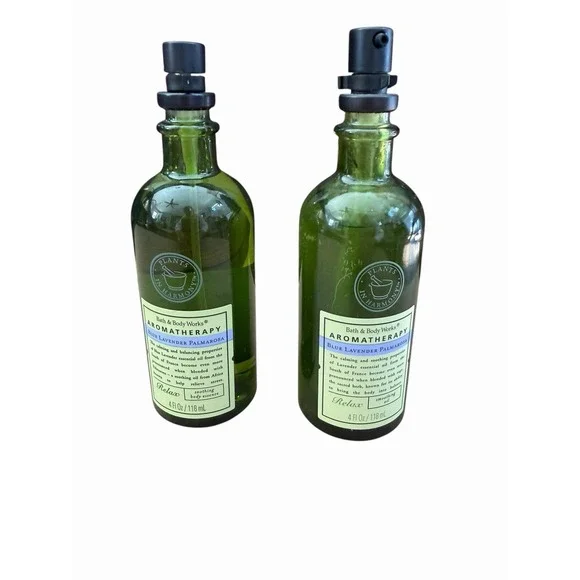 2 Bath & Body Works Aromatherapy Blue Lavender Palmarosa Smoothing Oil Essence