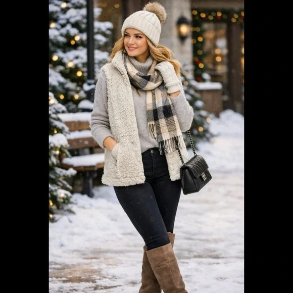 MAURICES Grey Soft Sherpa Vest