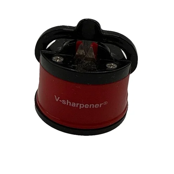 (Red)Knife Sharpener Manual Scissor‎ Sharpener Knife Sharpening Tool With US