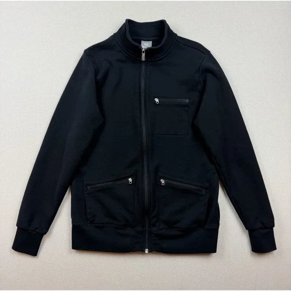 Nike Sportswear Womens Full Zip Jacket  XL Multi Zipper Pockets Black Athleisure