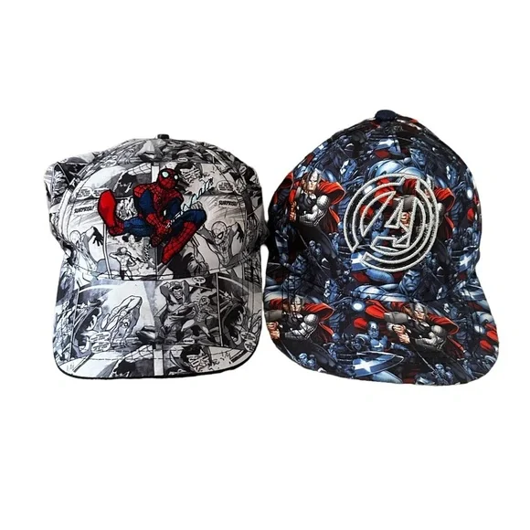 🌻 4/$25 Avengers & Spider-Man 2pk Hats