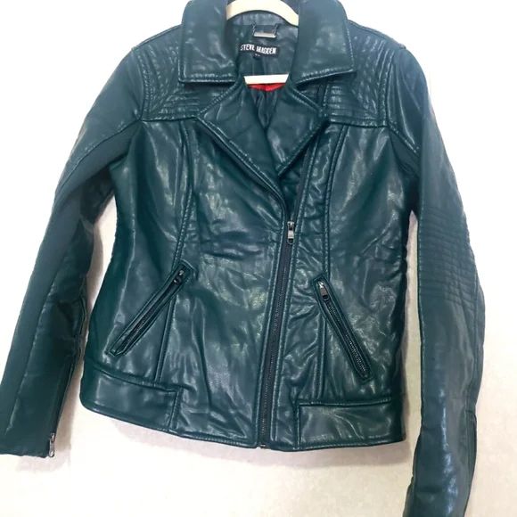 Steve Madden Green Faux Leather Jacket...size:M