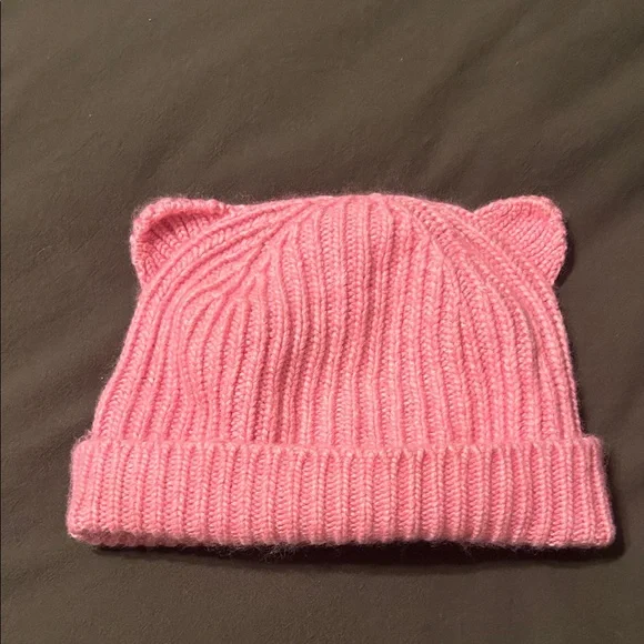 Adorable Pink Knit Beanie for Kids Cat Ear Beanie
