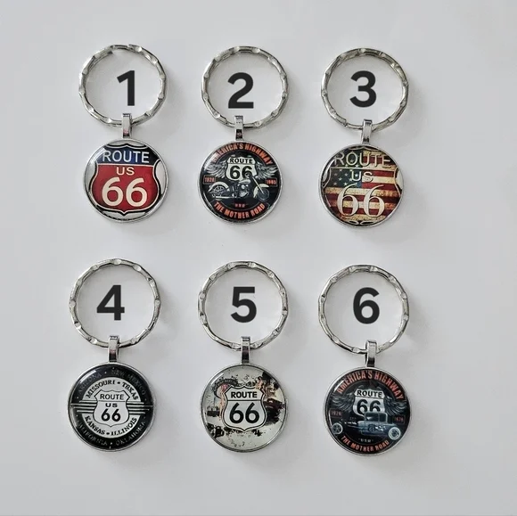 Route 66 Keychain - NEW! Your Choice of Multiple Designs