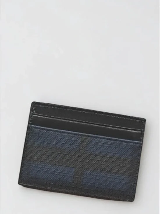 Burberry Black and Navy Striped Card Holder