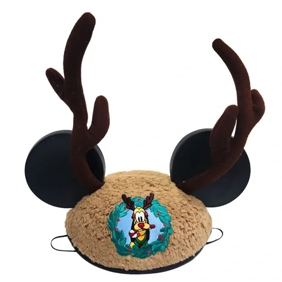 Disney Mickey Ears Hat - Pluto Reindeer Christmas Hat