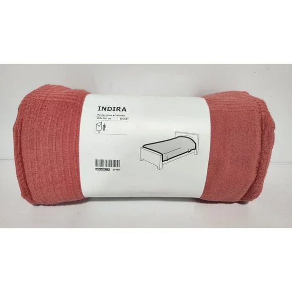 IKEA Indira 150x250cm SALMON 100% Cotton Bedspread 604.450.27 59x98