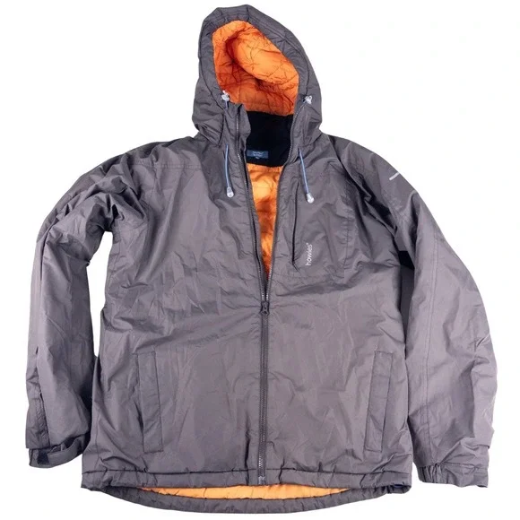 Howies‎ Waterproof Jacket Womens L Brown Quilted Lining Hooded Gorpcore Coat